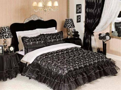 siyah yatak örtüsü modelleri